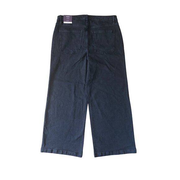 Ava & Viv Junior Teens Black High Rise Wide Leg Stretch Denim Jeans Plus Size 17 - Picture 4 of 12